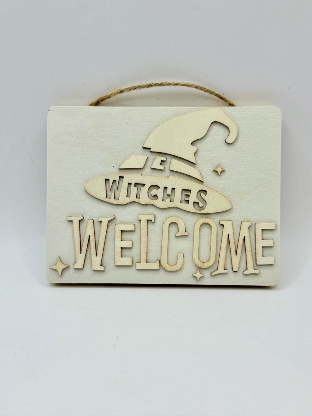 DIY Wooden “Witches Welcome” Halloween Sign Block Self Paint Witch Décor 5”x4”